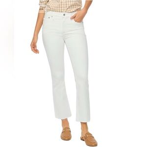 NWT J Crew Mid-Rise Flare Crop Signature Stretch White Jeans Sz 29